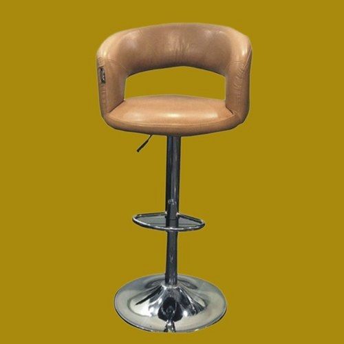 Light Brown Adjustable Height Restaurant Bar Leather Revolving Stool Chair