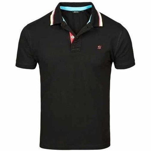 Black Short Sleeve Collared T-shirt