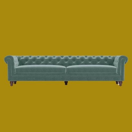 Deluxe Velvet Grey 4 Seater Living Room Sofa