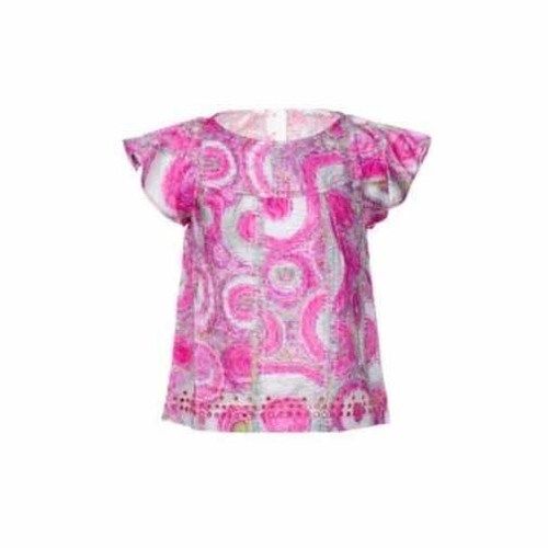 Multicolour Ladies Short Sleeves Raglan Neck Top With Mirror Work Detail