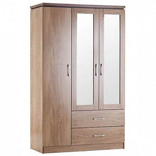 Modular Wooden Wardrobe With Mirror And Drawers