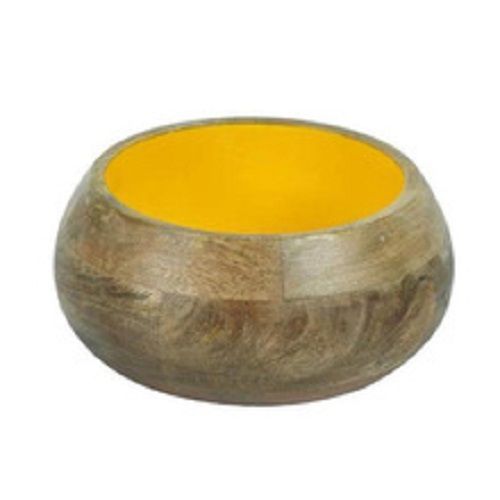 Various Colors Are Available Round Acacia Wood Salad Bowl