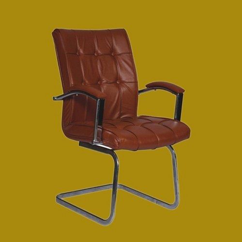 S Type Office Visitor Leather Brown Cantilever Chair