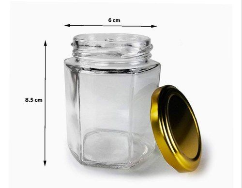 Transparent Hexagon Glass Jar