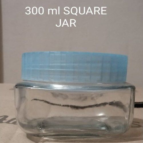 Transparent Square Glass Jar (300 Ml)