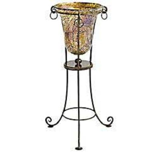 Metal Fancy Design Gold Mosaic Candle Holder