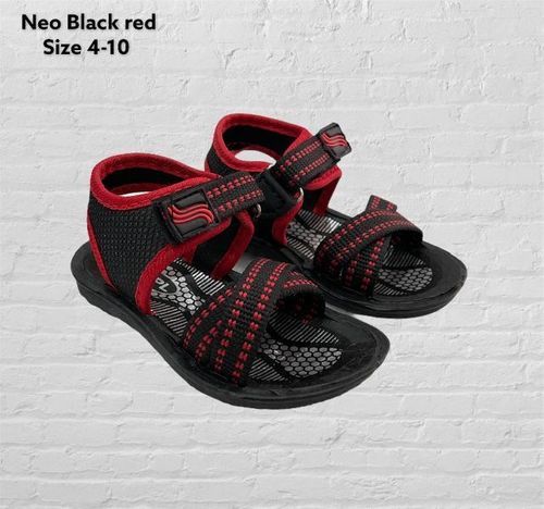 Kids Canvas Sandals, Supreme Quality, Attractive Look, Comfortable Experience, Good Texture, Skin Friendly, Easy To Walk, Nice Grip, Neo Black And Red Color, Party Wear
