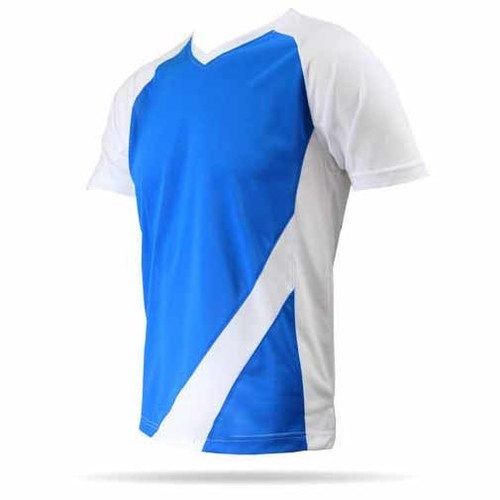 Mens Plain White And Blue V Neck Sports T Shirt Age Group: Adults