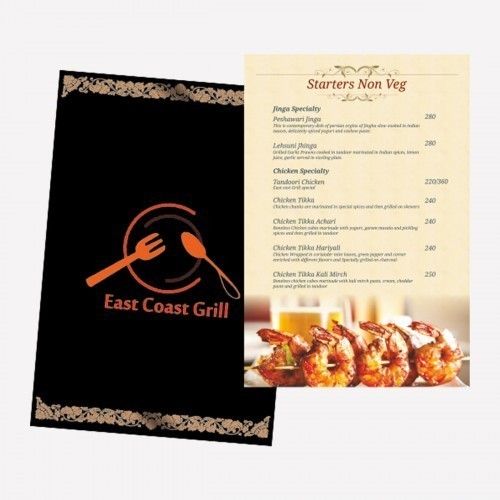 Menu Card Printing Services By Earth India