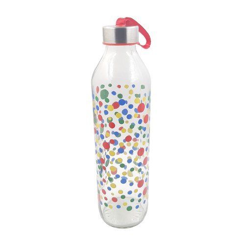 Polka Dot Printed Glass Water Bottle (800 ML)