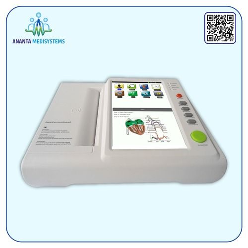 White Portable Automatic 12 Channel Ecg Machine