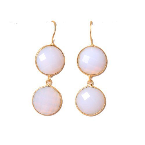 Gold Plated Bezel Woman Earrings