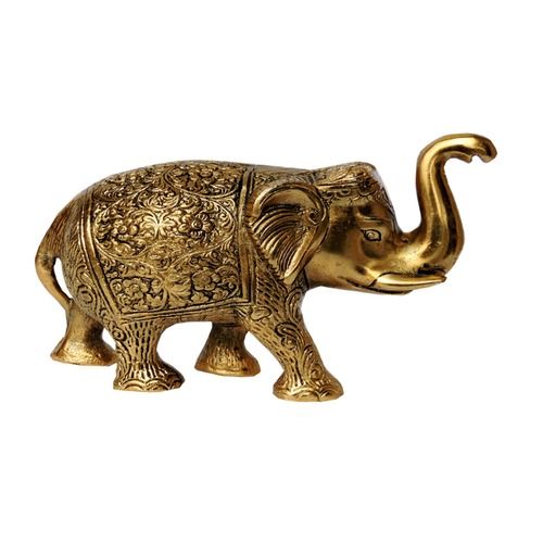Gold Plated Brass Elephant Statue