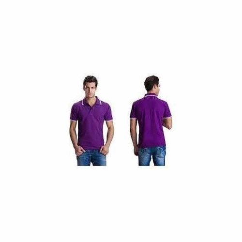 Mens Plain Short Sleeve Polo Neck T-Shirt