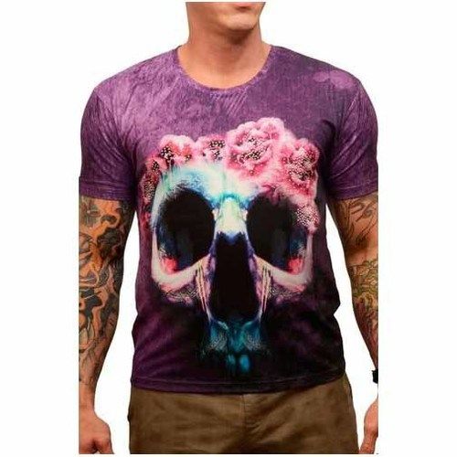 Mens Skull Printed Round Neck T-Shirt