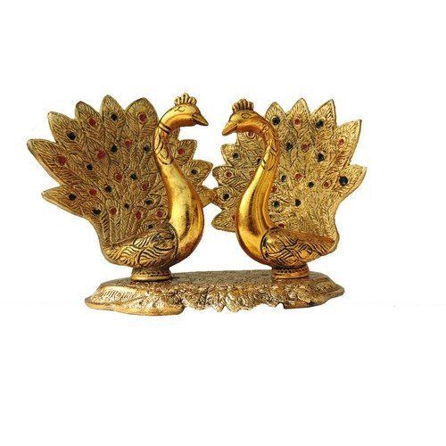 Peacock Brass Statue Set