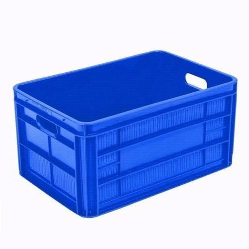  सॉलिड बॉक्स स्टाइल ब्लू कलर इंडस्ट्रियल रेक्टेंगुलर प्लास्टिक क्रेट 