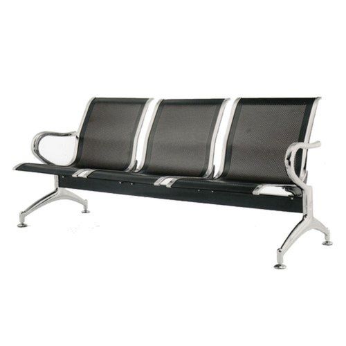 3 Seater Black Stainless Steel Airport Visitor Waiting Chair