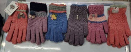 Mix Color Designer Ladies Woolen Gloves