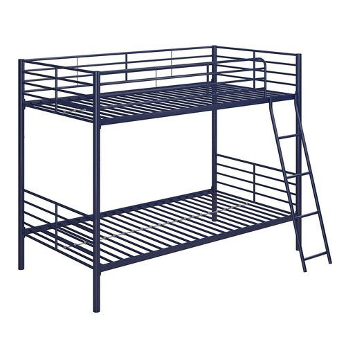 Handmade Black Double Bunk Bed With Ladder