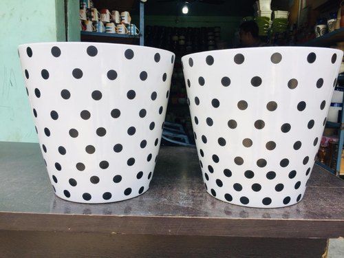 Dotted Printed Ceramic Flower Pot