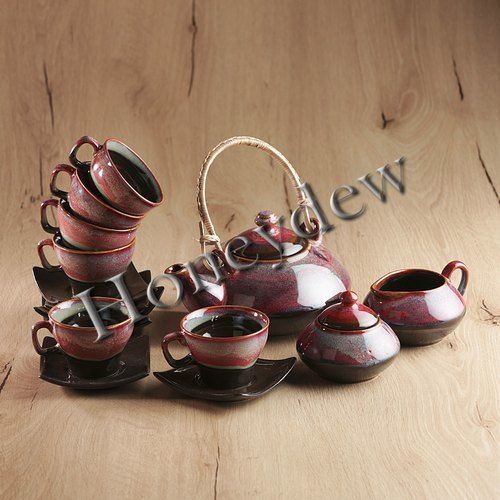 Multicolor Polished Ceramic Tea Set