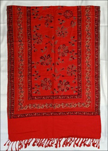 Red Printed Viscose Stole
