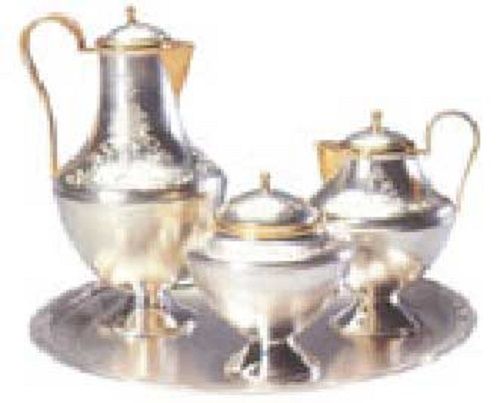 Metal Attractive Design Silver Plated Tea Set