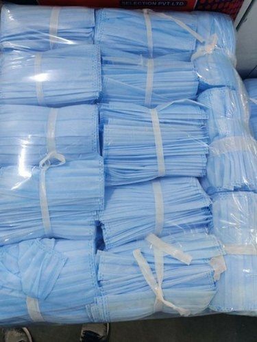 Disposable 3 Ply Non Woven Plain Blue Surgical Face Mask Grade: Medical