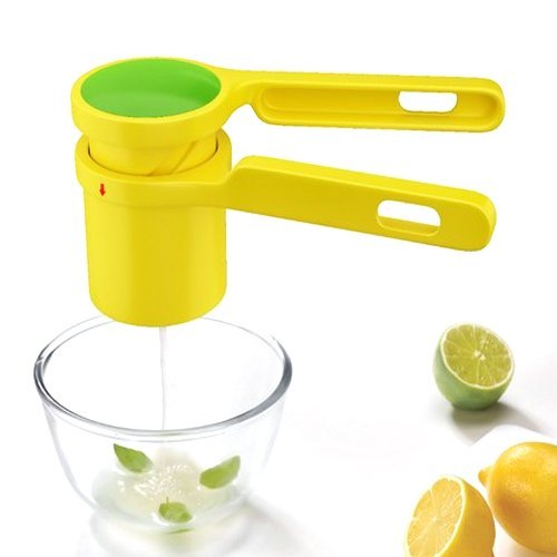 टिकाऊ और पीले रंग का हैंड कम मैनुअल टाइप किचन यूज़ प्लास्टिक हैंड जूसर