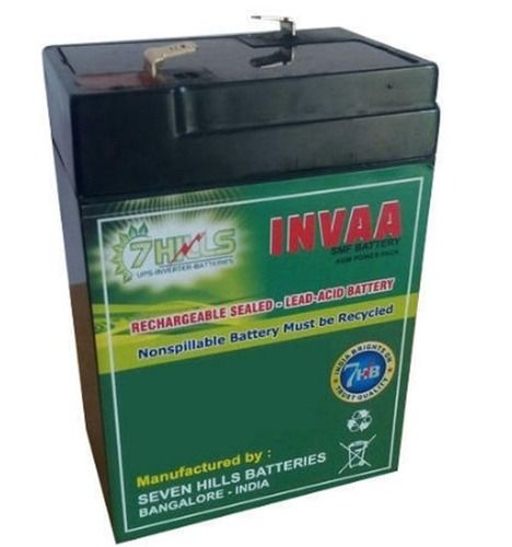 Black Non Spillable Lead Acid 6 Volts 5Ah Smf Battery