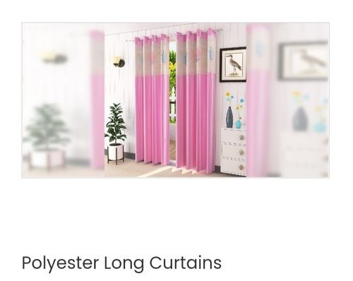 Eco Friendly Pink Color Polyester Fancy Curtains