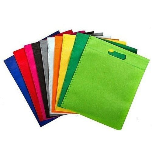 Plain Colored Non Woven D Cut Retail Shopping Bags Bag Size: 9X12"