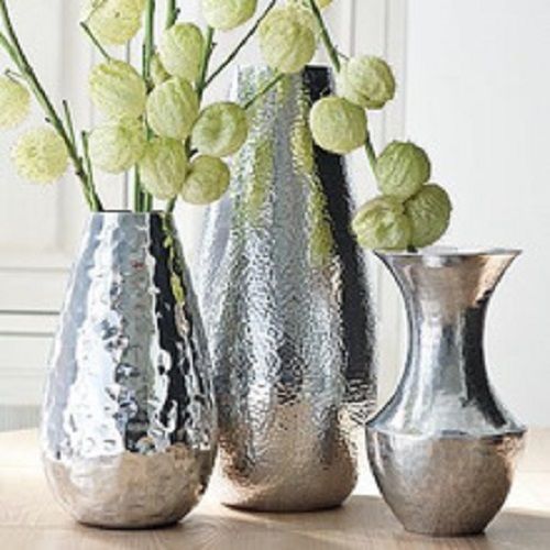 Metal Silver Color Designer Aluminium Vase