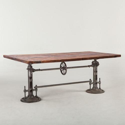 180x90x76-105cm Modern Vintage Industrial Iron Crank Tables