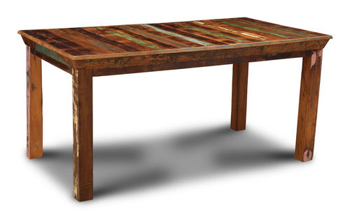 आधुनिक भारतीय हस्तनिर्मित जर्जर पुनर्निर्मित लकड़ी डाइनिंग टेबल 