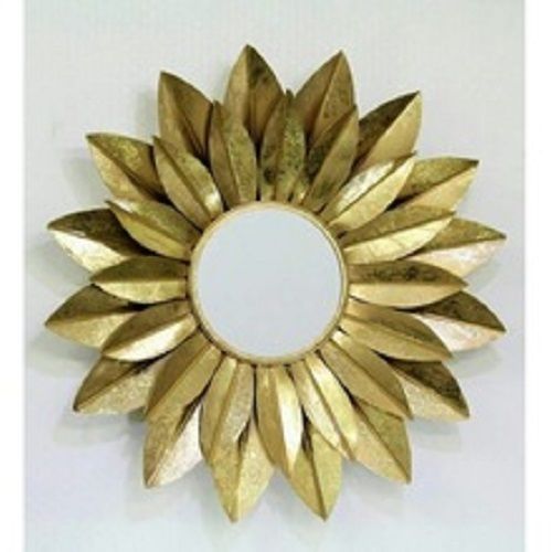 Various Colors Are Available Sunflower Style Wall Hanging Iron Metal Mirror