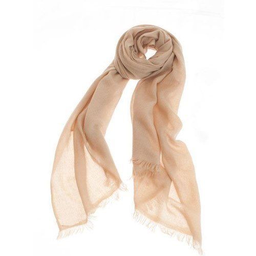 Multi Color Beige Plain Blended Silk Scarves