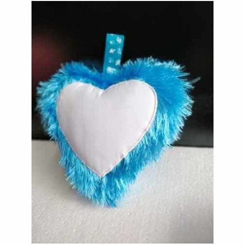 Blue And White Sublimation Mini Heart Car Hanger Cushion Size: 7X7 Inch