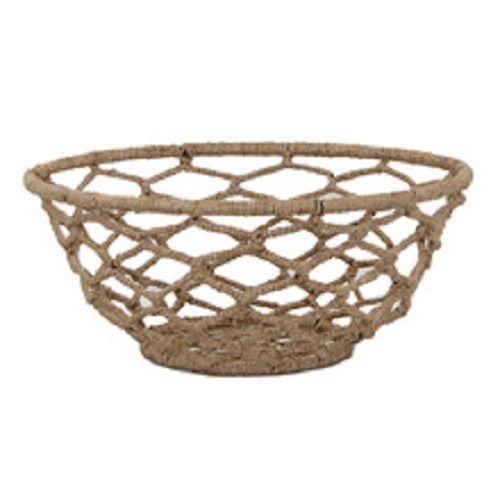 Designer Storage Wire Basket With Rope Woven Work