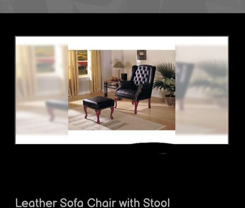 Leather Sofa Chair with Stool
