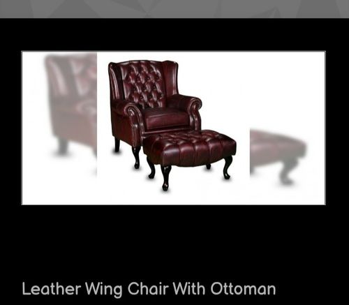 Feature : Eco-Friendly Leather Wing Chair With Ottoman