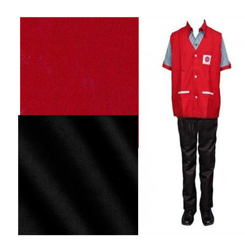 Petrol Pump Worker Uniform 100% Cotton Fabric, Plain Pattern, Woven Technics, Supreme Quality, Stunning Look, Soft Texture, Skin Friendly, Resist Tearing, Red And Black Color