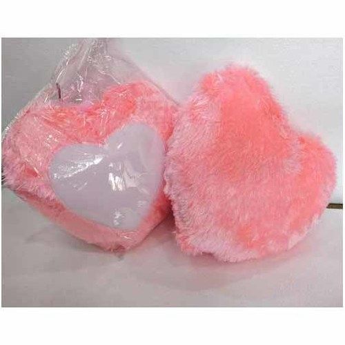 Pink Colour Heart Shape Sublimation Cushion Size: 15X15 Inch