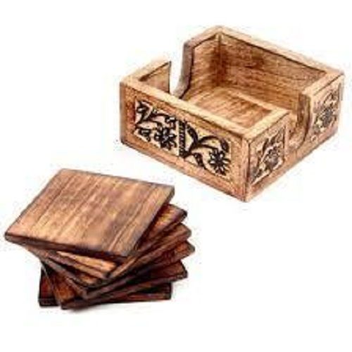Polished Wooden Carved Tea Coaster