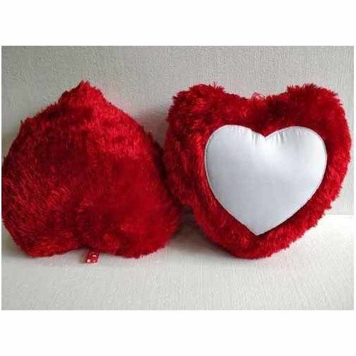 Red Colour Heart Shape Sublimation Cushion Size: 15X15 Inch