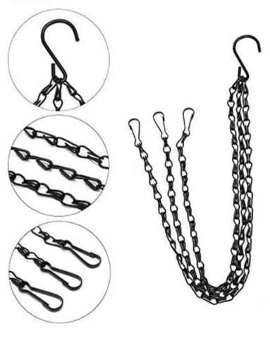 Double Hook Hanging Basket Metal Chain For Plastic Flower Pots