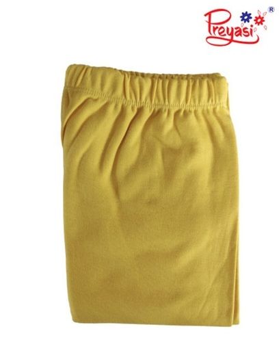 Indian Plain Lemon Yellow Ladies Girls Large Size Soft Hosiery Leggings