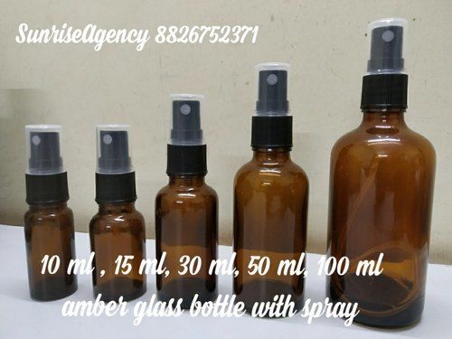 Amber Glass Bottles With Spray Pump