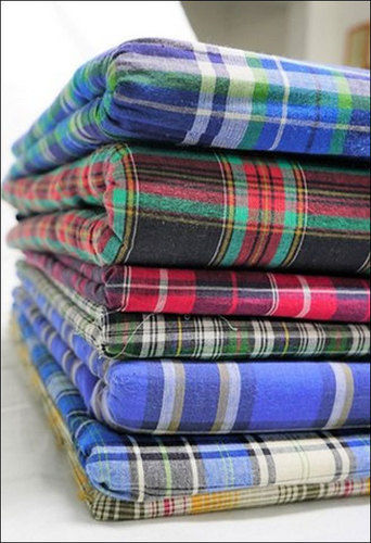 Red Cotton Check Shirting Fabric